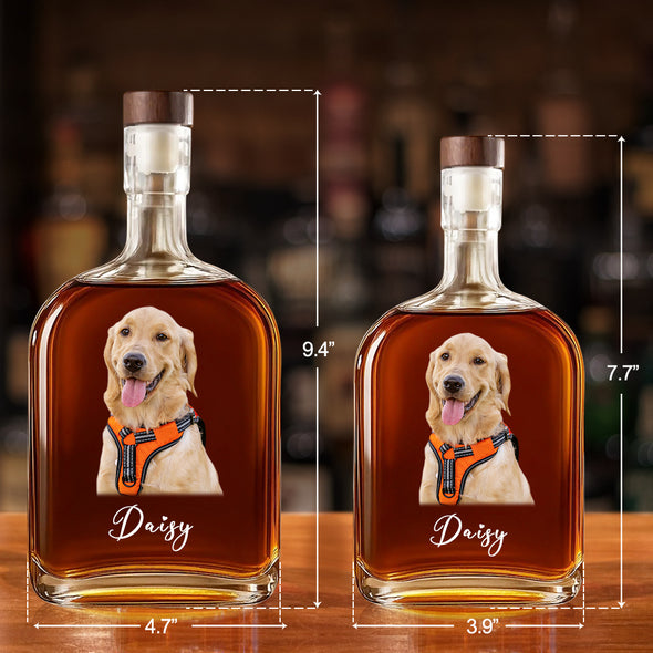Custom Whiskey Bottle with Pet Photo Custom Whisky Decanter Christmas Gift For Men Husband