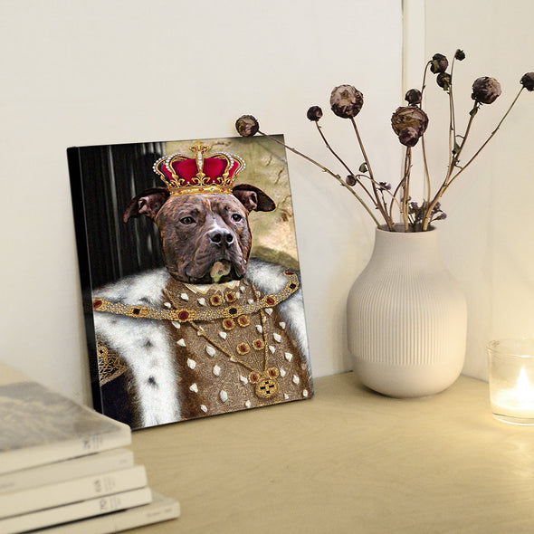 Personalized King Pet Portrait Canvas Custom Dog Cat Portrait Canvas Wall Art for Home Decor