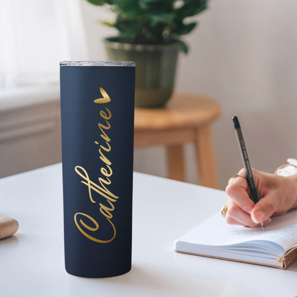 Custom Name Tumbler Cup Custom 20oz Skinny Stainless Steel Tumblers with Name Christmas Gift