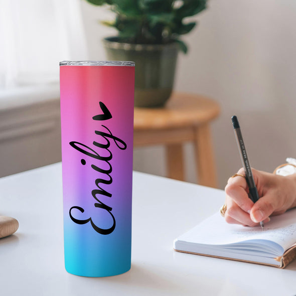 Custom Name Tumbler Cup Custom 20oz Skinny Stainless Steel Tumblers with Name Christmas Gift