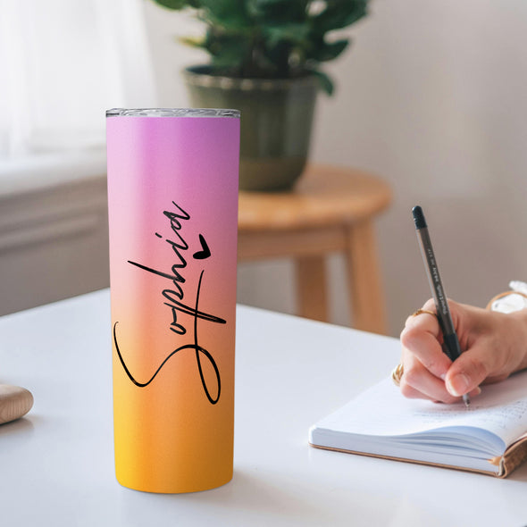 Custom Name Tumbler Cup Custom 20oz Skinny Stainless Steel Tumblers with Name Christmas Gift
