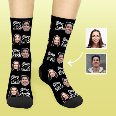 Class of 2025 Graduation Socks with Picture Grad Photo Socks Custom Graduation Gifts for Him Her