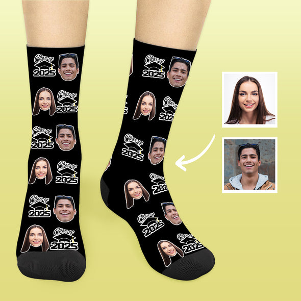 Class of 2025 Graduation Socks with Picture Grad Photo Socks Custom Graduation Gifts for Him Her