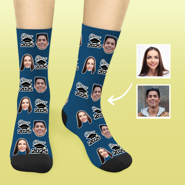 Class of 2025 Graduation Socks with Picture Grad Photo Socks Custom Graduation Gifts for Him Her
