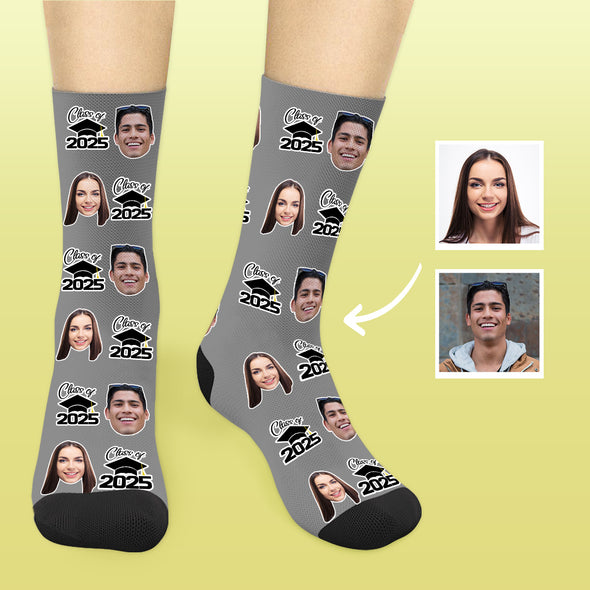 Class of 2025 Graduation Socks with Picture Grad Photo Socks Custom Graduation Gifts for Him Her