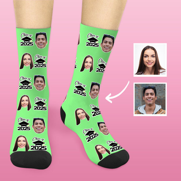 Class of 2025 Graduation Socks with Picture Grad Photo Socks Custom Graduation Gifts for Him Her