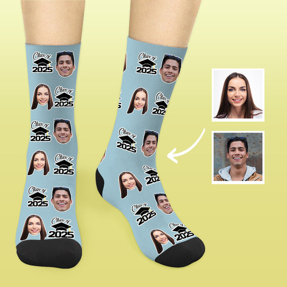 Class of 2025 Graduation Socks with Picture Grad Photo Socks Custom Graduation Gifts for Him Her