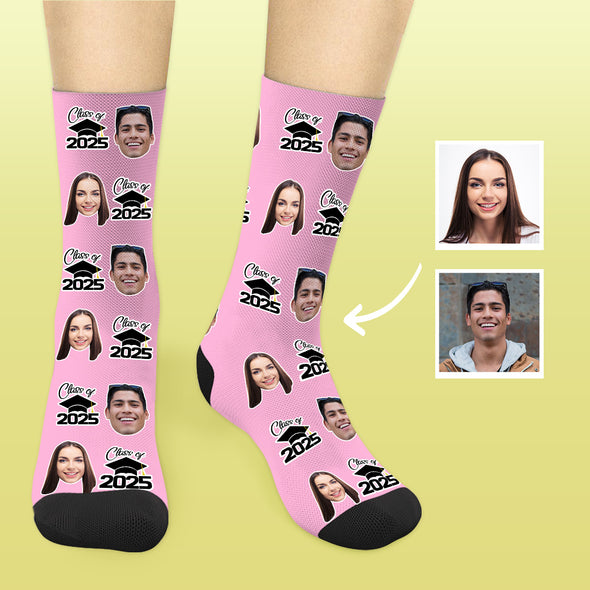 Class of 2025 Graduation Socks with Picture Grad Photo Socks Custom Graduation Gifts for Him Her