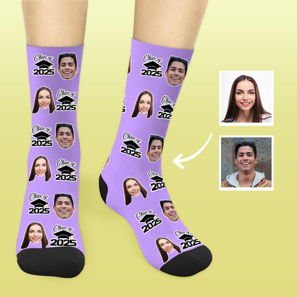 Class of 2025 Graduation Socks with Picture Grad Photo Socks Custom Graduation Gifts for Him Her