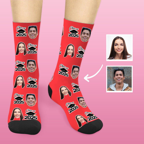 Class of 2025 Graduation Socks with Picture Grad Photo Socks Custom Graduation Gifts for Him Her
