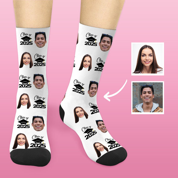 Class of 2025 Graduation Socks with Picture Grad Photo Socks Custom Graduation Gifts for Him Her