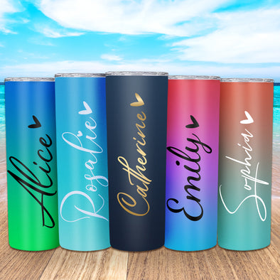 Custom Name Tumbler Cup Custom 20oz Skinny Stainless Steel Tumblers with Name Christmas Gift