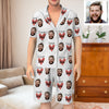 Custom Short Sleeve Photo Pajamas for Dad Sleepwear Custom Dad Photo Pajamas