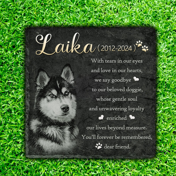 Personalized Cat Memorial Stone with Photo Pet Loss Gifts Cat Headstone Sympathy Gifts