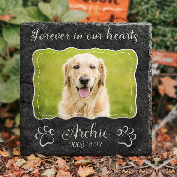 Personalized Dog Memorial Stone with Photo Pet Loss Gifts Dog Headstone Sympathy Gifts