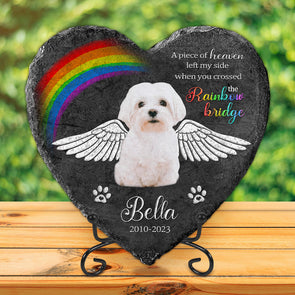 Custom Pet Memorial Stone With Photo Heart Shape Cat Dog Memorial Stone Pet Loss Gifts