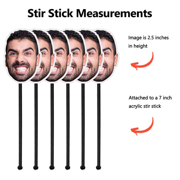 Custom Drink Stirrers with Face Personalized Face Drink Stirrers Photo Drink Stirrer