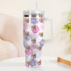 Custom Dog Cat Face 40oz Stainless Steel Tumbler with Handle Custom Photo Cup 40oz Tumbler Christmas Gift