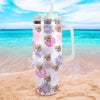 Custom Dog Cat Face 40oz Stainless Steel Tumbler with Handle Custom Photo Cup 40oz Tumbler Christmas Gift