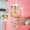 Custom Dog Cat Face 40oz Stainless Steel Tumbler with Handle Custom Photo Cup 40oz Tumbler Christmas Gift