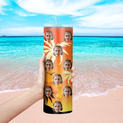 Custom Face Tumbler Cup Custom Photo Coffee Tumblers Custom 20oz Skinny Stainless Steel Tumblers Christmas Gift