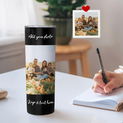 Custom 20oz Photo Tumblers Custom Coffee Mug Cup Custom Skinny Stainless Steel Tumblers with Picture Christmas Gift