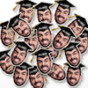 Face confetti with graduation hat Graduation Confetti with Face and Black Grad Cap Graduation confetti