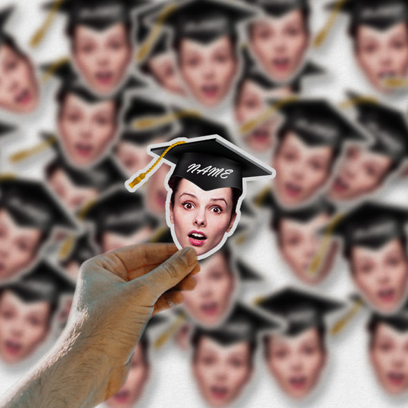 Face confetti with graduation hat Graduation Confetti with Face and Black Grad Cap Graduation confetti