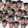 Face confetti with graduation hat Graduation Confetti with Face and Black Grad Cap Graduation confetti