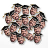 Face confetti with graduation hat Graduation Confetti with Face and Black Grad Cap Graduation confetti
