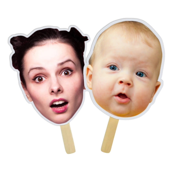 Face on a Stick With Wooden Handle