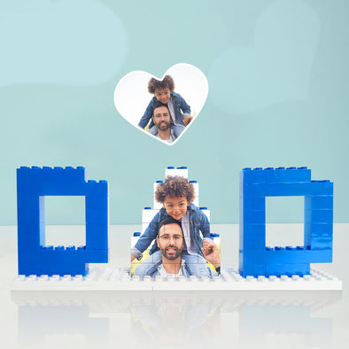 Fathers Day Gift Personalized Photo Building Brick Puzzle Block Frame Gift for Dad