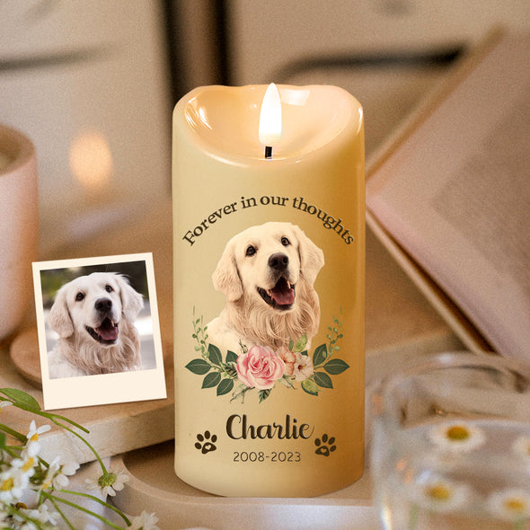 Personalized LED Candle Light Flameless Electric Candle Memorial Gift For Pet Lovers