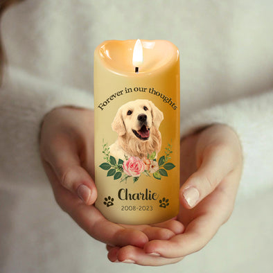 Personalized LED Candle Light Flameless Electric Candle Memorial Gift For Pet Lovers