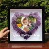 Gift for Girlfriend Custom Flower Shadow Box with Picture Dried Rose Flower Frame Valentine's Day Gift