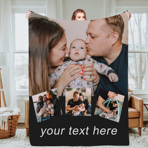 Custom Blanket With Pictures Custom Photo Blanket Christmas Gift Fathers Day Gift Mothers Day Gift