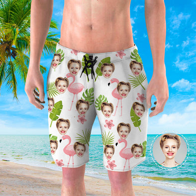 Custom Mens Swim Trunks with Face Custom Men's Summer Swim Beach Trunks Photo Shorts