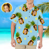 Mens Short Sleeve Hawaiian Shirt with Face Summer Aloha Beach Fruit Flower Shirt Custom Mens Shirt