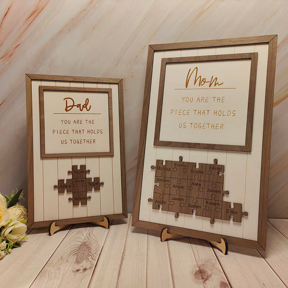 Gift for Dad Custom Wooden Sign Gifts For Dad You are The Piece Wooden Frame Sign Gifts for Fathers Day