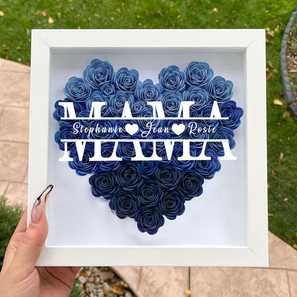 Mothers Day Gift Flower Shadow Box Custom Dried Rose Gift Box for Mom Grandma Birthday Gift