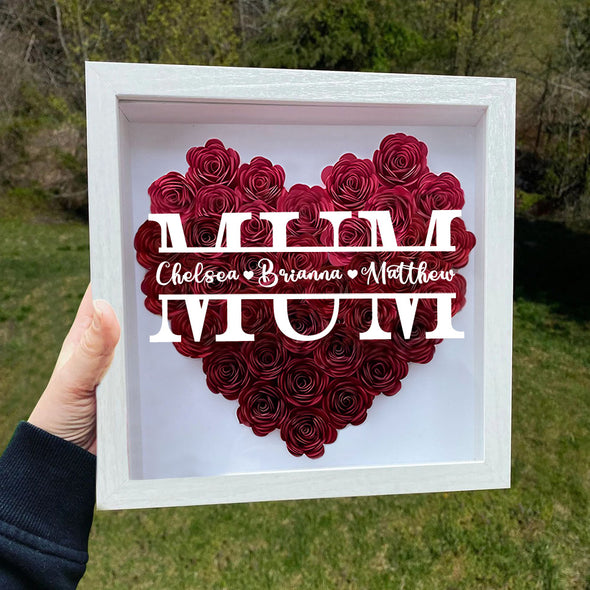 Gift for Mom Flower Shadow Box Mothers Day Dried Rose Gift Box for Mom Grandma Birthday Gift