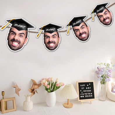 Graduation Banner with Face Class of 2025 Decor High School or College Graduation Party Face Banner