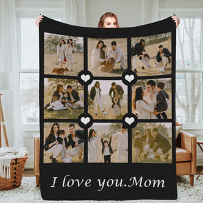 Custom Blanket With Pictures and Text Custom Photo Blanket Christmas Gift Valentines Gift