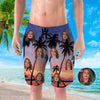 Custom Mens Swim Trunks with Face Custom Men's Summer Swim Beach Trunks Photo Shorts