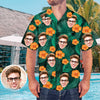 Fathers Day Gift Custom Hawaiian Shirt with Face for Men Summer Aloha Beach Fruit Flower Shirts