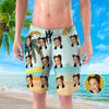 Custom Mens Swim Trunks with Face Custom Men's Summer Swim Beach Trunks Photo Shorts