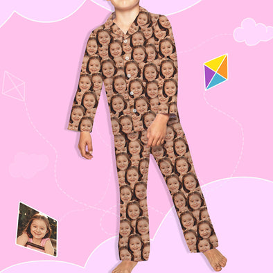 Kids' Custom Pajamas with Face Kids Personalized Face Pajamas Kids Photo Pajamas