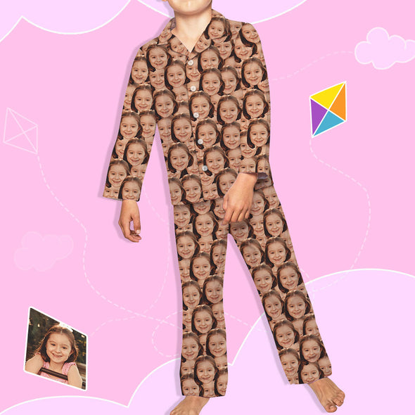 Kids' Custom Pajamas with Face Kids Personalized Face Pajamas Kids Face Photo Pajamas