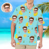 Fathers Day Gift Custom Hawaiian Shirt with Face for Men Summer Aloha Beach Fruit Flower Shirts
