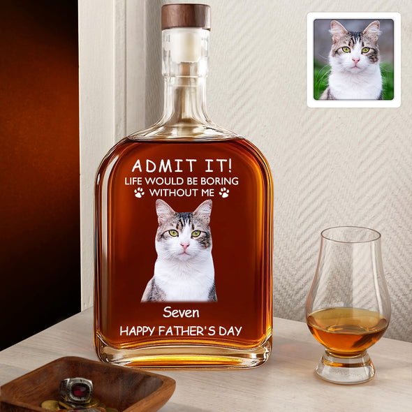 Custom Whiskey Bottle with Pet Photo Custom Whisky Decanter Christmas Gift For Pet Dad Gift for Pet Lover